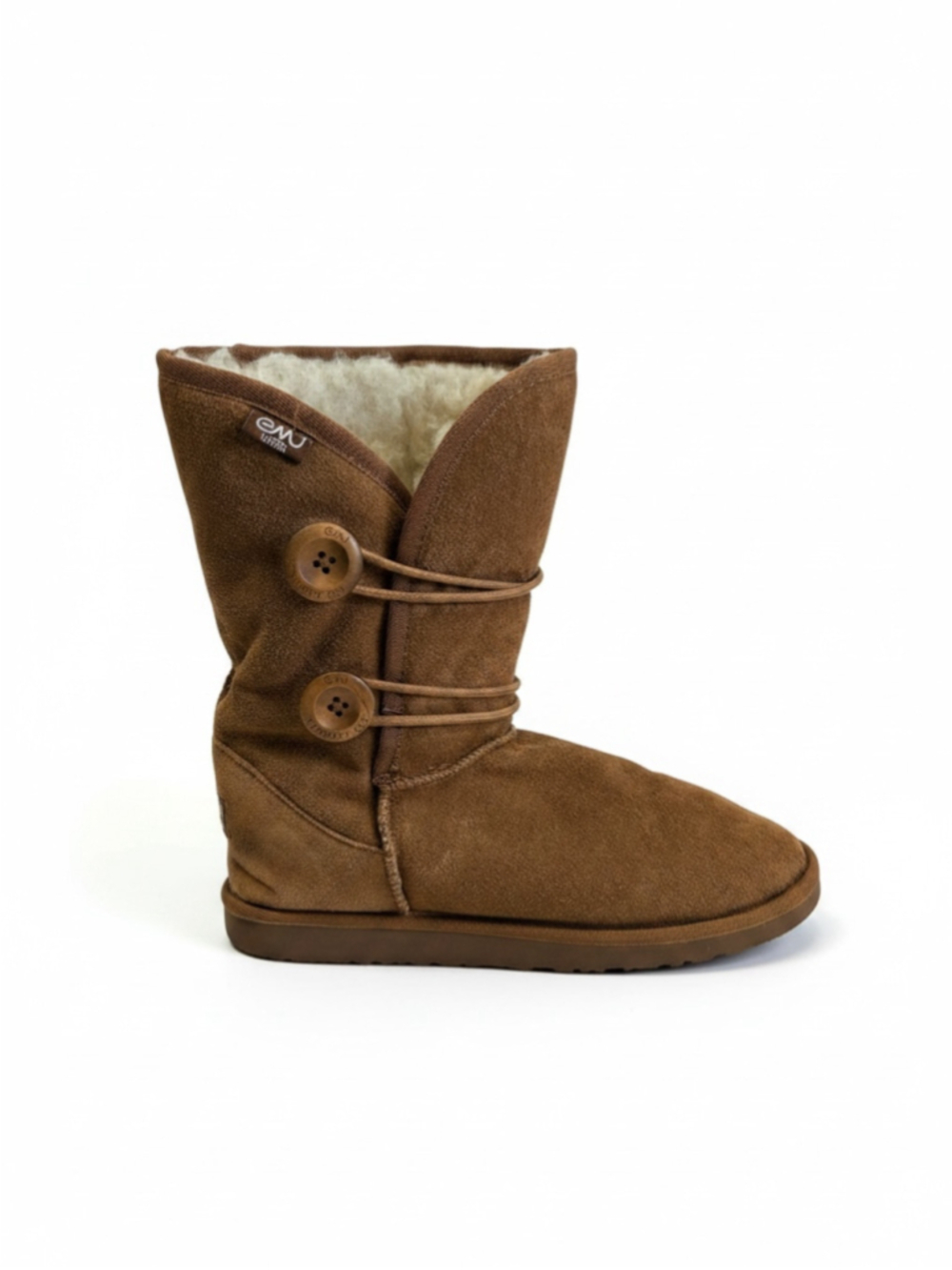 EMU Australia Tan Kate Mid-Calf Winter Boots Women’s 8 Merino Wool Suede